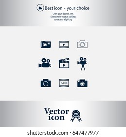 Camera icons. Vector illustration.