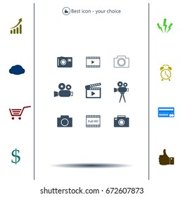 Camera icons. Vector illustration.