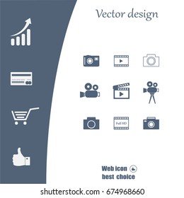 Camera icons. Vector illustration.