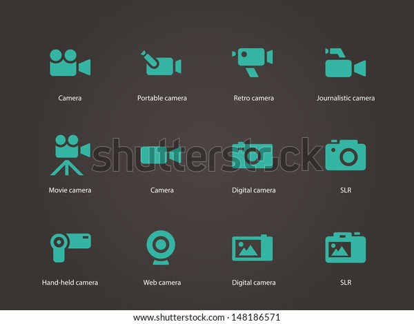 Camera icons. Vector\
illustration.