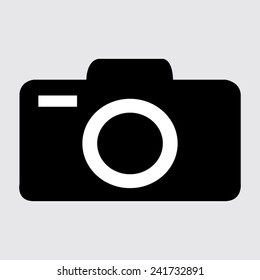Camera icons. Vector illustration on a grey background