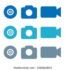 camera icons, vector illustrations, with white background