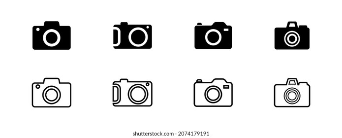 Camera icons vector isolated on white background.