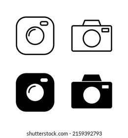 Vector de iconos de cámara. símbolo y signo de la cámara fotográfica. icono de la fotografía.
