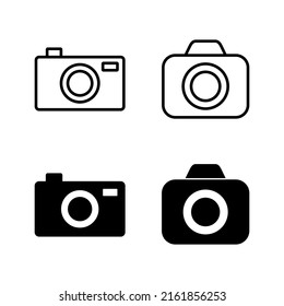 Vector de iconos de cámara. símbolo y signo de la cámara fotográfica. icono de la fotografía.
