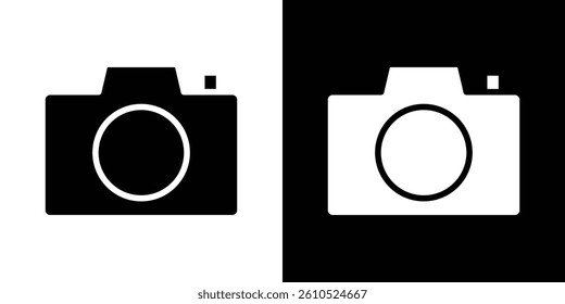 Camera icons vector set in solid flat style