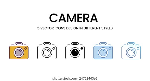 Camera icons vector set stock illustration.