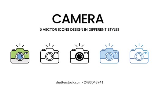 Camera icons vector set stock illustration.