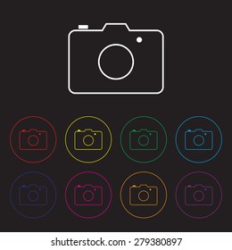 Camera icon.Thin Line Icons For Technology. Vector eps10.