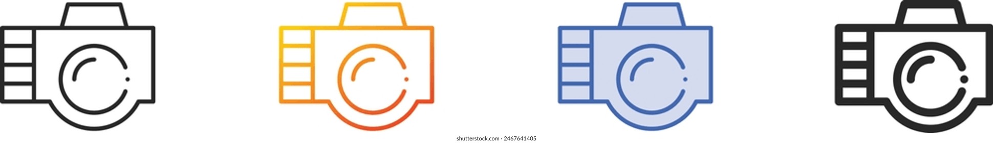camera icon.Thin Linear, Gradient, Blue Stroke and bold Style Design Isolated On White Background