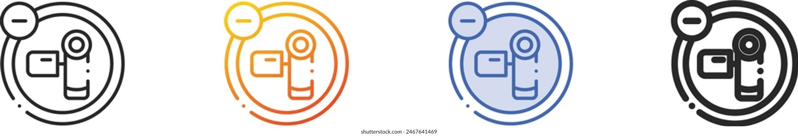 camera icon.Thin Linear, Gradient, Blue Stroke and bold Style Design Isolated On White Background
