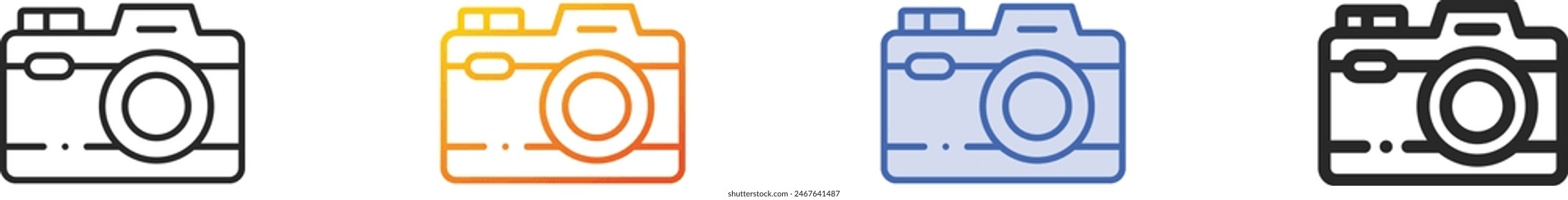camera icon.Thin Linear, Gradient, Blue Stroke and bold Style Design Isolated On White Background