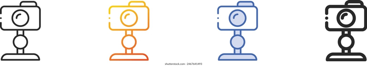 camera icon.Thin Linear, Gradient, Blue Stroke and bold Style Design Isolated On White Background