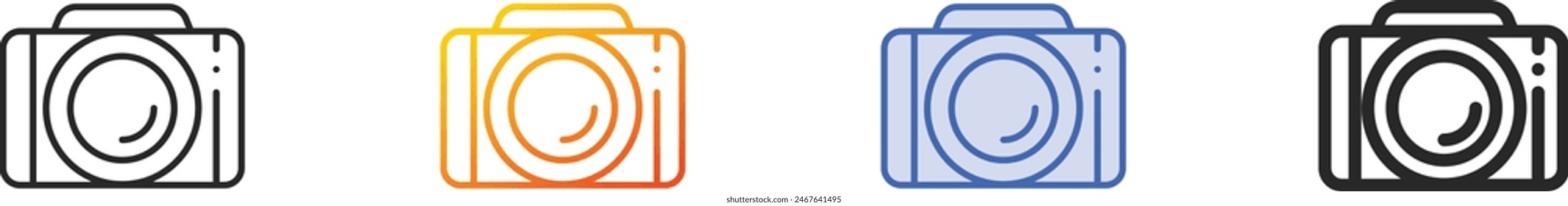 camera icon.Thin Linear, Gradient, Blue Stroke and bold Style Design Isolated On White Background