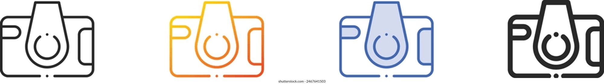 camera icon.Thin Linear, Gradient, Blue Stroke and bold Style Design Isolated On White Background