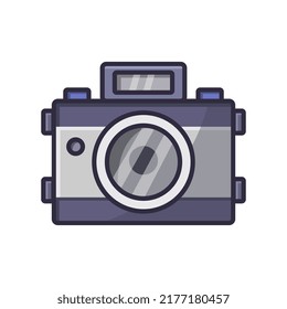 Camera illustrated in cartoon style