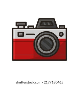 Camera illustrated in cartoon style