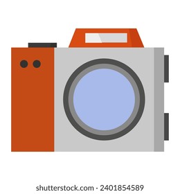 Camera illustrated on white background