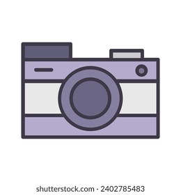Camera illustrated on white background
