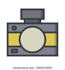 Camera illustrated on white background