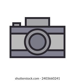 Camera illustrated on white background