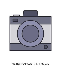 Camera illustrated on white background