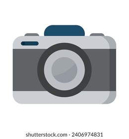 Camera illustrated on white background