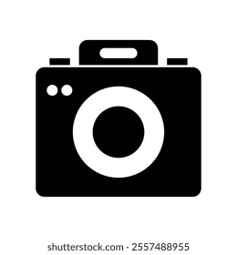 Camera illustrated on white background