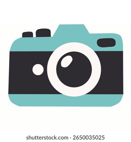 Camera illustration for capturing moments during vacation or holidays. Great for travel blogs and adventure designs.