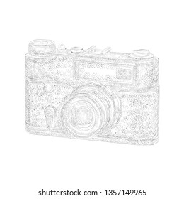 Camera illustration design, hand drawn vector 