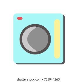 Camera illustration Icon in trendy flat style isolated on white background. Doodle. Design, print, logo, symbol, decor, textile, paper.