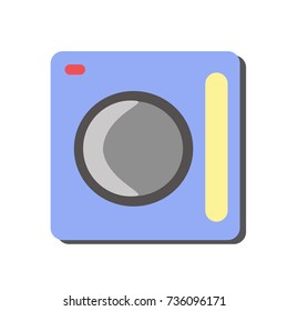 Camera illustration Icon in trendy flat style isolated on white background. Doodle. Design, print, logo, symbol, decor, textile, paper.