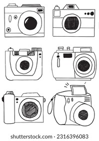Camera illustration image. 
Hand drawn image artwork of camera. 
Simple cute original logo.
Hand drawn vector illustration for posters, cards, t-shirts.