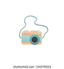 camera illustration on white isolated background. cute retro photo camera