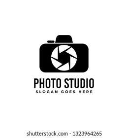 Camera illustration related to photo studio logo, photographer logo or photography icon. Vector EPS 10