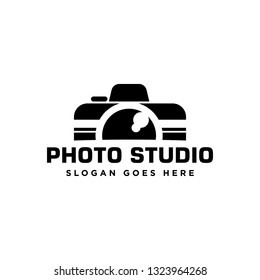 Camera illustration related to photo studio logo, photographer logo or photography icon. Vector EPS 10