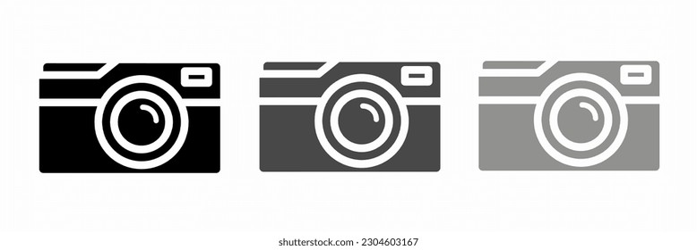 Camera illustration set. Camera icon. Stock vector.