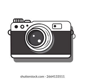 cámara en ilustrador sobre un fondo blanco, esto no es un IA