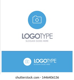 Camera, Image, Basic, Ui Blue Solid Logo with place for tagline