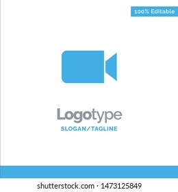 Camera, Image, Basic, Ui Blue Solid Logo Template. Place for Tagline