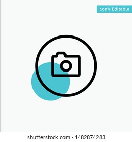 Camera, Image, Basic, Ui turquoise highlight circle point Vector icon