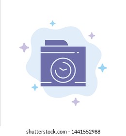 Camera, Image, Big Think Blue Icon on Abstract Cloud Background