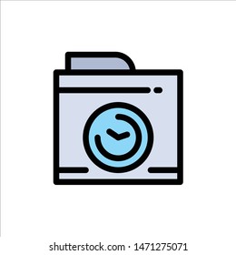 Camera, Image, Big Think  Flat Color Icon. Vector icon banner Template. Vector Icon Template background