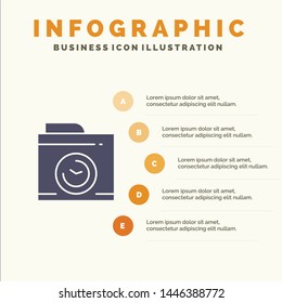 Camera, Image, Big Think Solid Icon Infographics 5 Steps Presentation Background