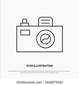Camera, Image, Design Line Icon Vector