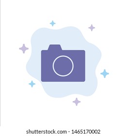 Camera, Image, Photo, Basic Blue Icon on Abstract Cloud Background. Vector Icon Template background