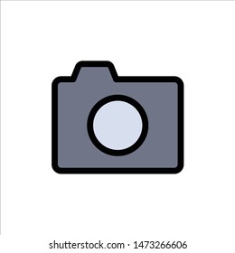 Camera, Image, Photo, Basic  Flat Color Icon. Vector icon banner Template