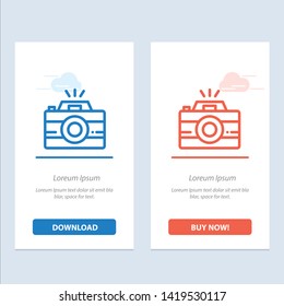 Camera, Image, Photo, Photography  Blue and Red Download and Buy Now web Widget Card Template