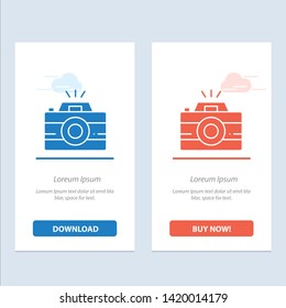 Camera, Image, Photo, Photography  Blue and Red Download and Buy Now web Widget Card Template