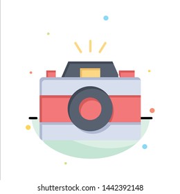 Camera, Image, Photo, Picture Abstract Flat Color Icon Template